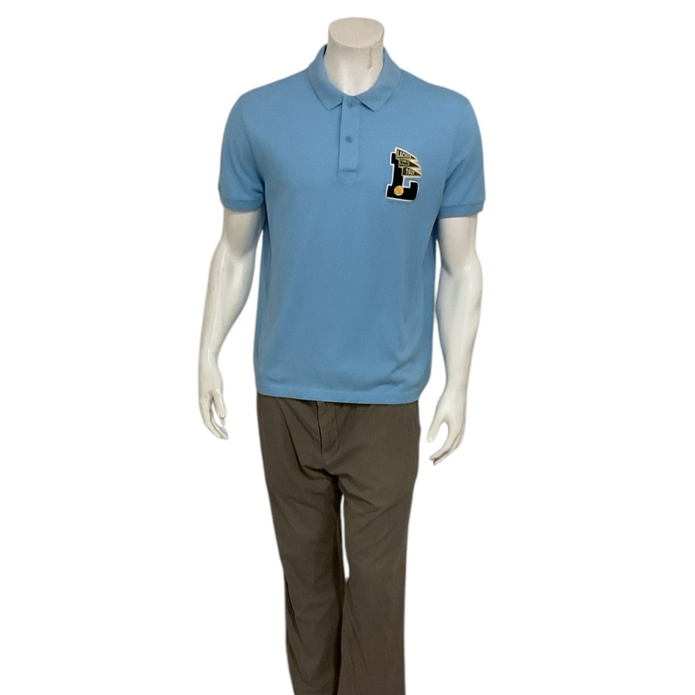 Lacoste Men’s Sky Blue L Badge Croc Logo Polo Shirt